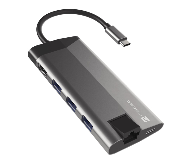 Natec FOWLER PLUS USB-C 8W1 HUB -> USB 3.0 3X, HDMI 4K, USB-C PD, - 1470218 - zdjęcie